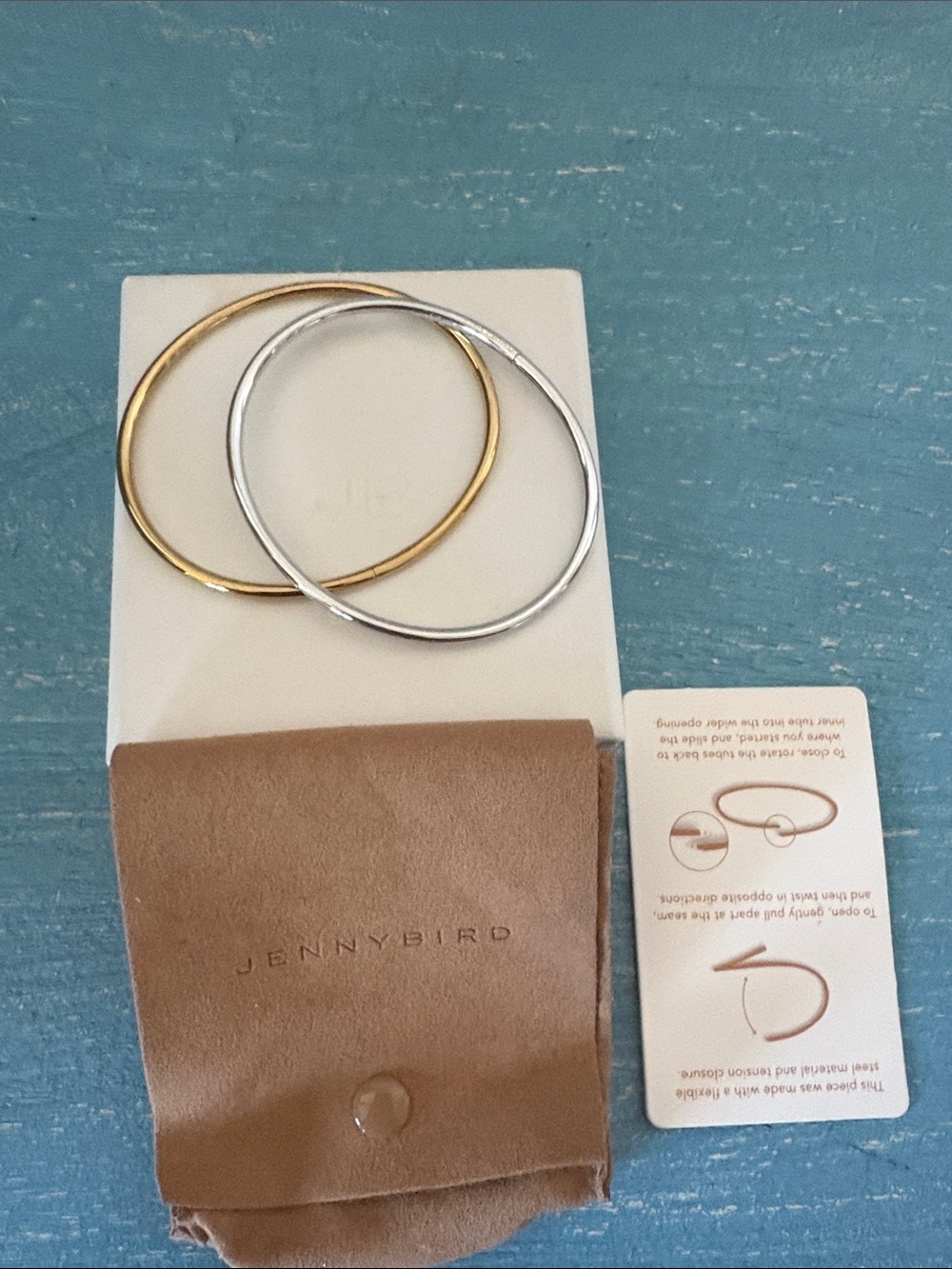 Jenny Bird Two-Tone Gold and Silver Dane Bangle set